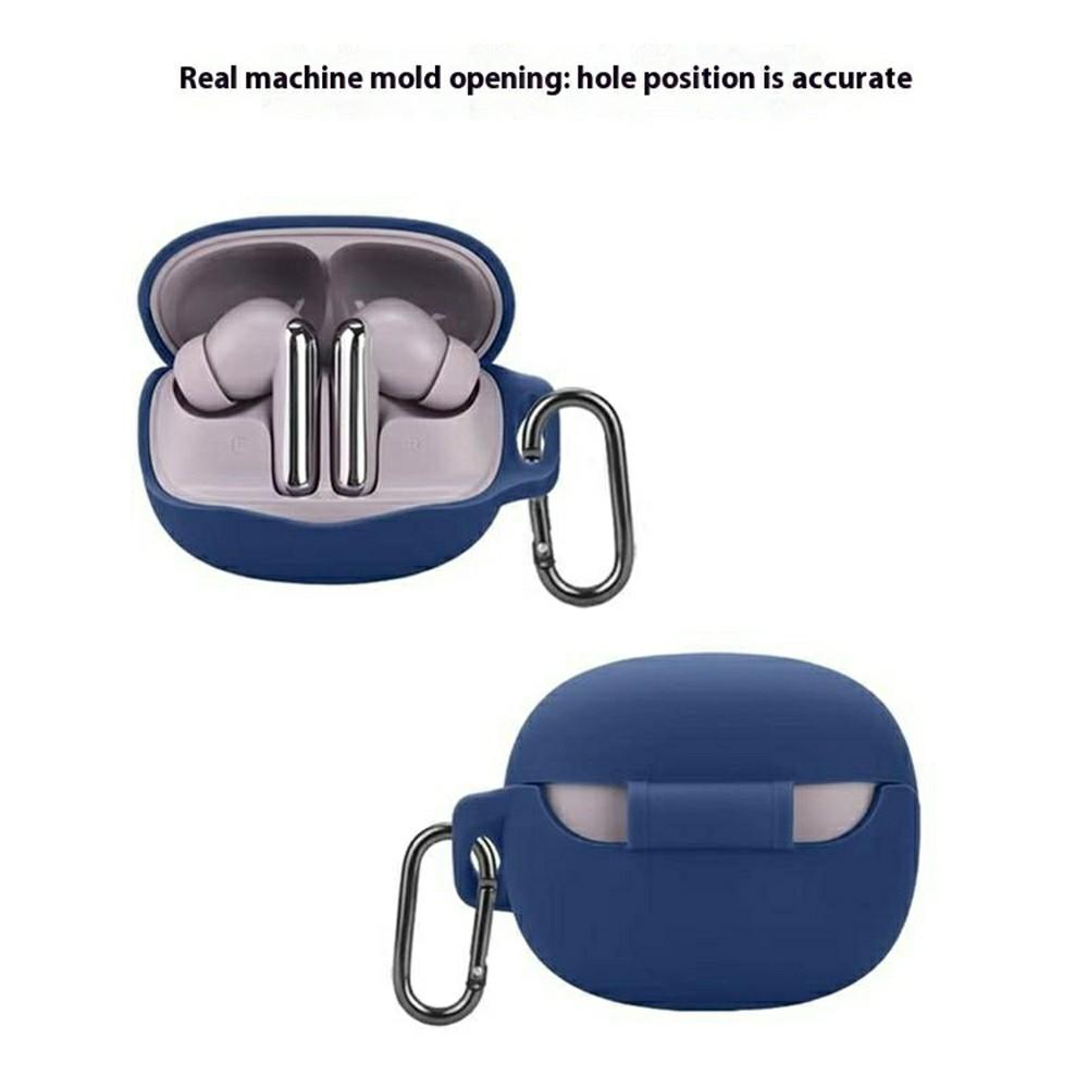 For QCY MeloBuds N50 Silicone Case Wireless Earphones Protective Cover with Anti-Lost Buckle