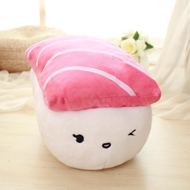 40x30x35cm Großes Sushi Plüschkissen Gefüllt Niedliches Gesicht Essen Plüschtier Rückenstütze Kopfkissen Gefüllt Gelb Rot Rosa Kissen