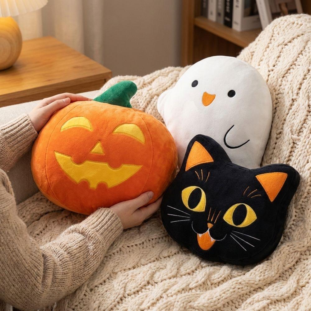 Cartoon Ghost Shaped Throw Pillow PP Cotton Filing Novelty Pumpkin Cushion Atmosphere Decor