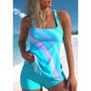 New Summer Women's Tank Top Quadrangle Pants Two Piece Set with Two Color Printed Swimwear Sling and Sexy Beach Set S-6XL