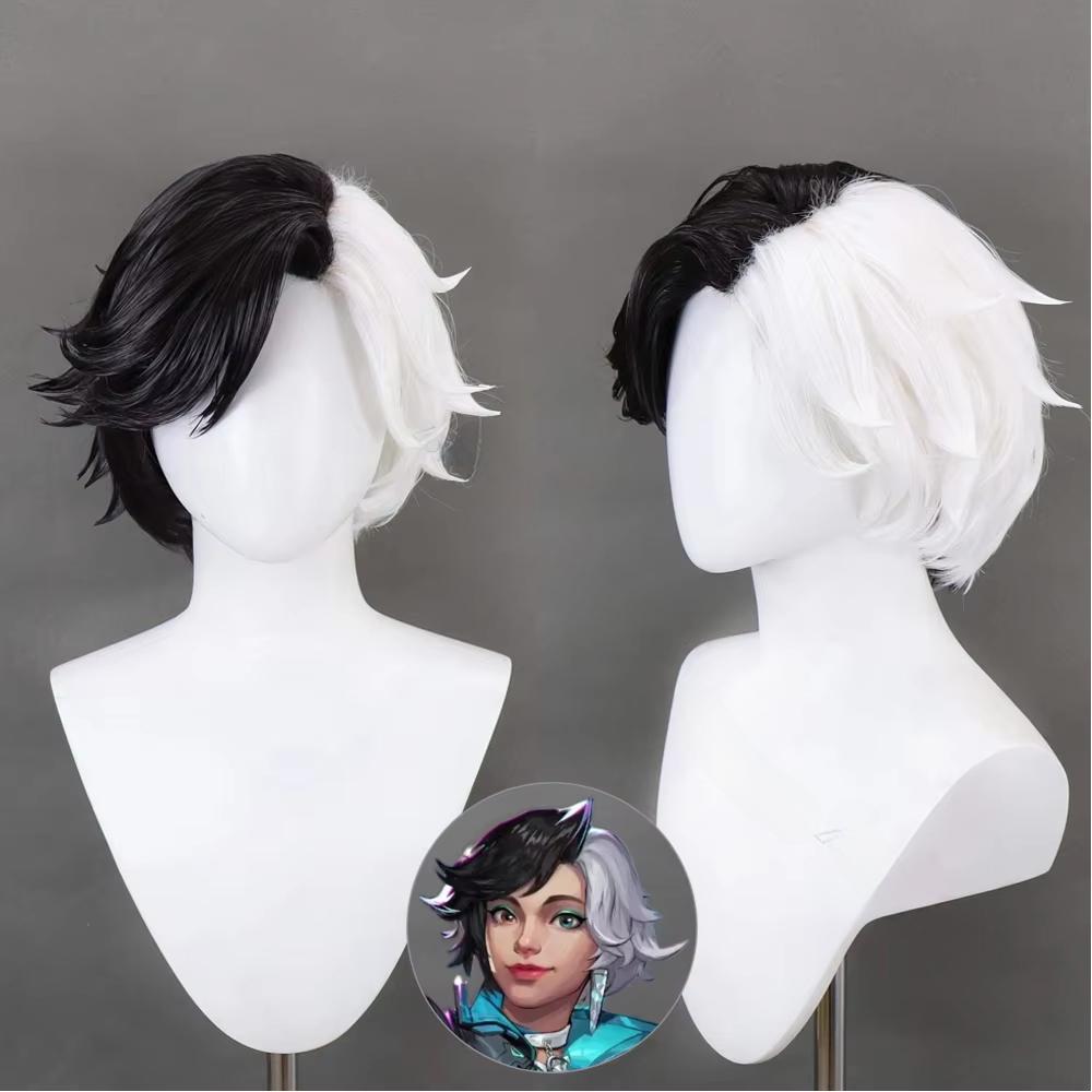 Anime Seol Hee Cosplay Wig Luna Snow Black White Heat Resistant Synthetic Hair Role Play Wig