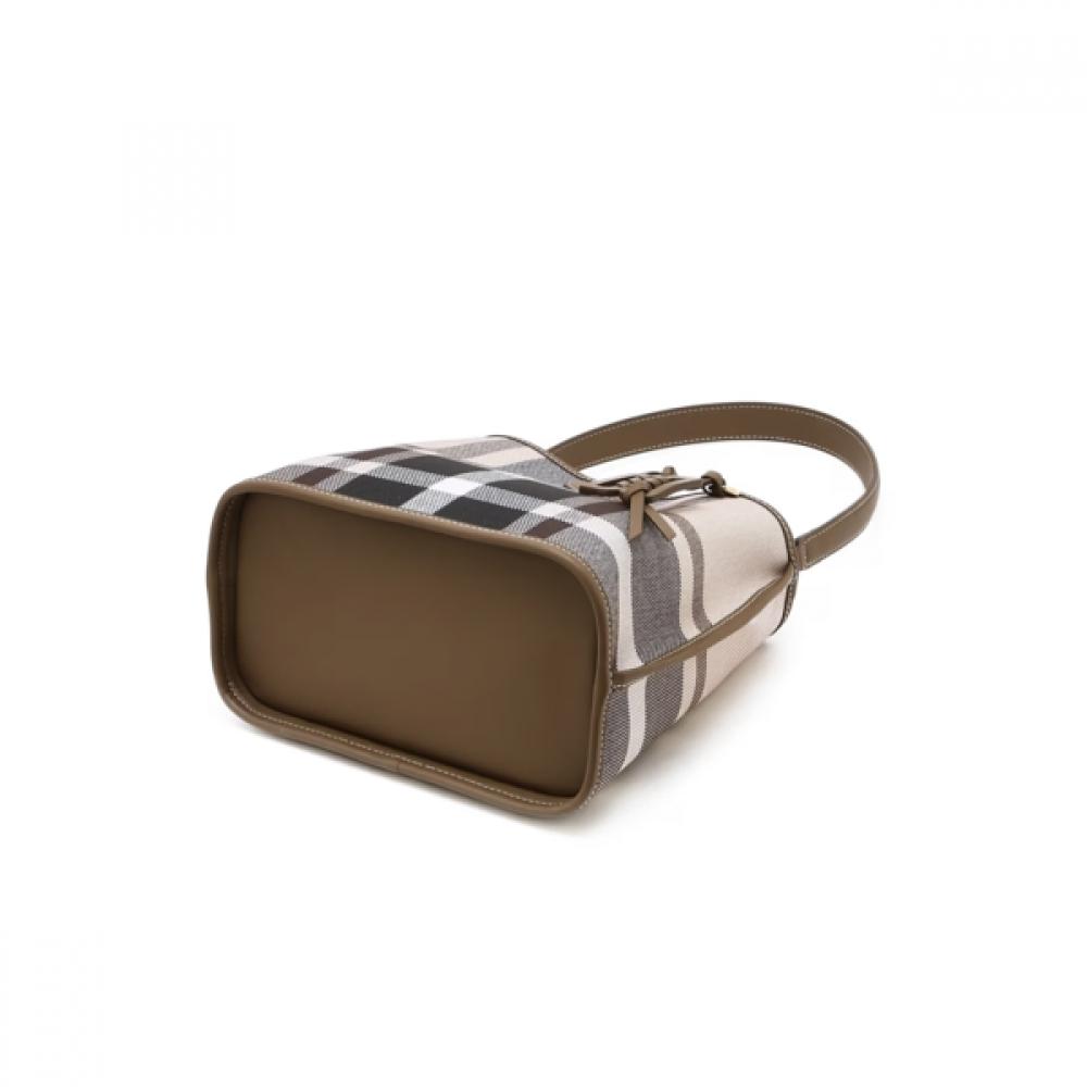 Daks Beige Check Leather Shoulder Bag Dcba6e712i2
