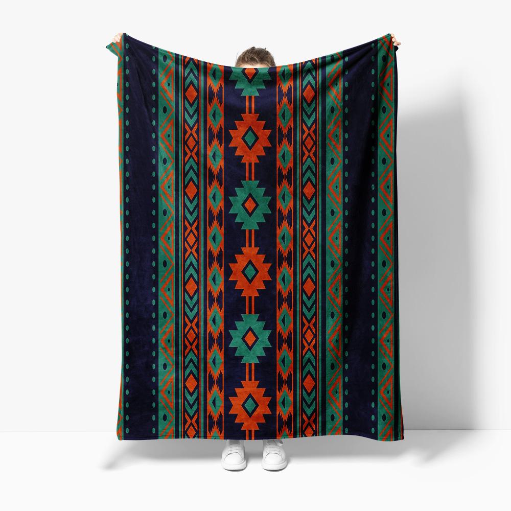 

Темный плед-покрывало с геометрическим tribal-узором, мягкий, теплый, для кровати, дивана, декор, подарок 75x90cm