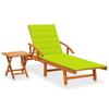 Day and Night - Day and Night Garden Lounger with Table and Cushion In Solid Acacia Wood