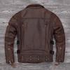 Chinese Size Heavy Motorcycle Jacket Natural Cowhide Leather Top Layer Brown Causal Vintage Retro Moto Suit Leather Coat Winter