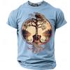 Men's Acoustic Guitar Tree of Life Graphic T-Shirt Nature Roots Surreal Music Art Folk Musician Gift Sunset