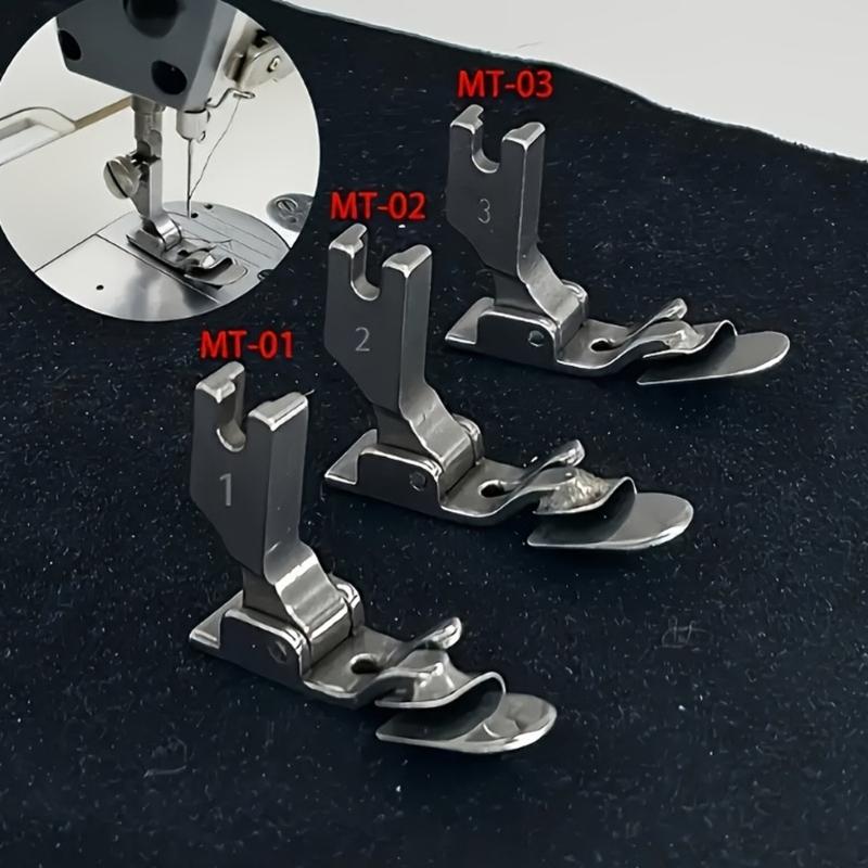 Packung mit 3 Stahl-Säumenähfüßen für Nähmaschinen Bügelfreies Design Exaktheit Randfalten Langlebiges Metallzubehör