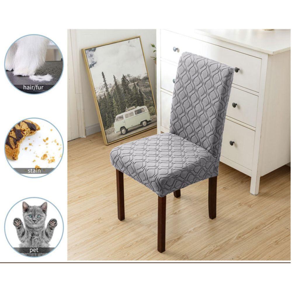 High Elastic Universal Chair Cover Jacquard Washable Dining Chair Slipcover Thickened Removable Chair Protector for Home Kitchen