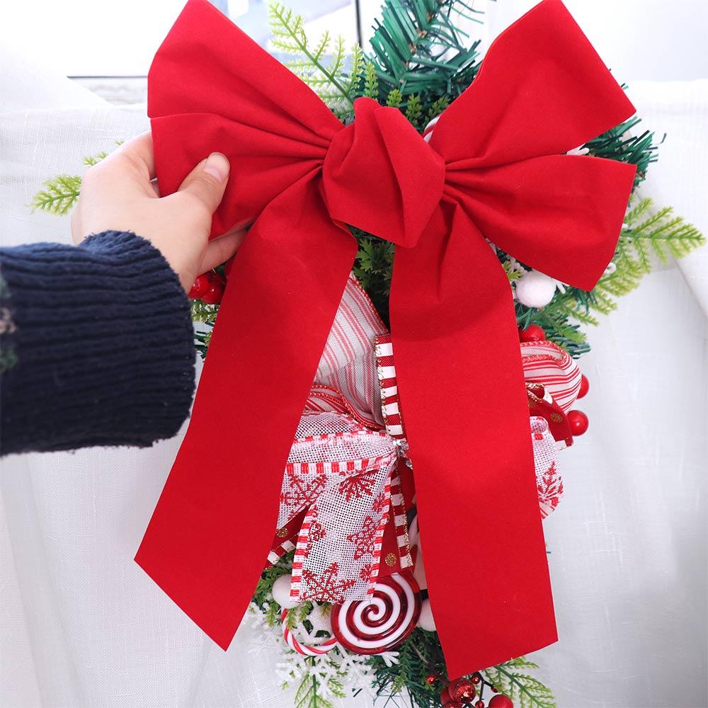 Large Size Christmas Tree Bow with Tie Gift Wrapper Bow Household Wreath Bow Fireplace