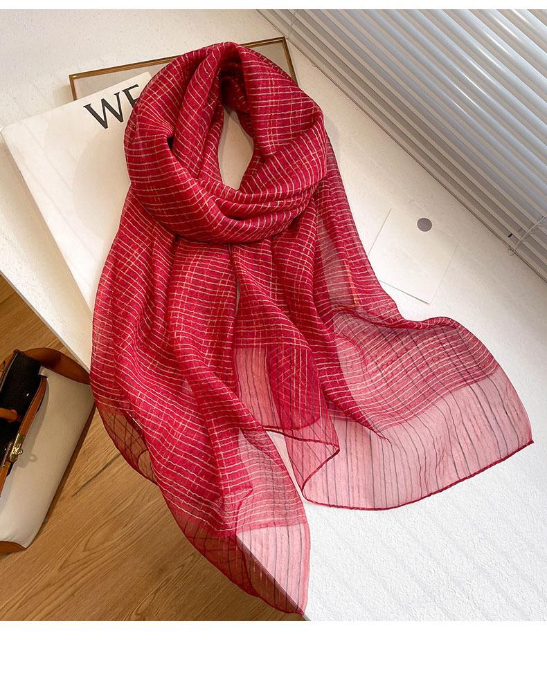 Plaid silk wool scarf women hijab for ladies pashmina shawls and wraps New Foulard Bandana Bufanda Blanket Scarves