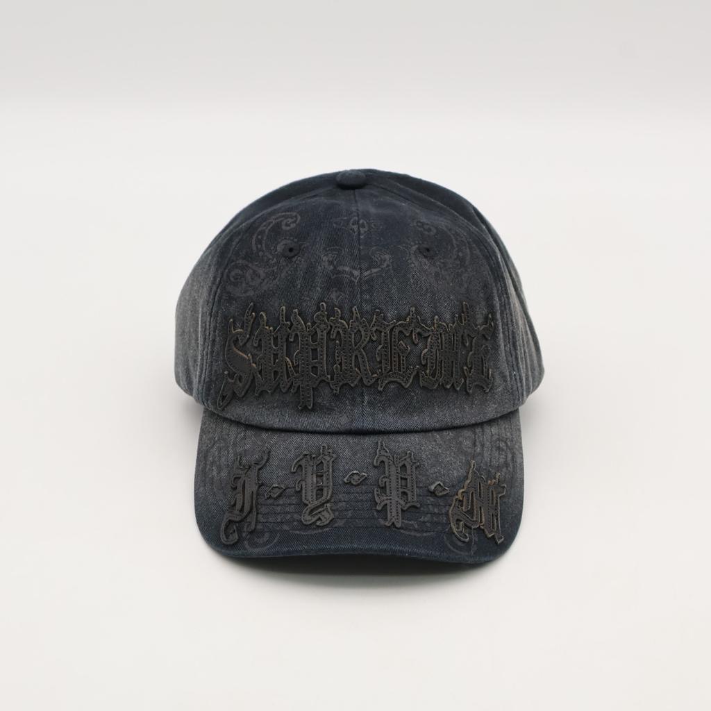 Supreme Leather Applique 6-Panel Black