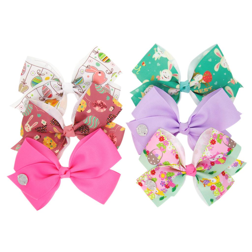 Buy Baby Girls Bow Rabbit Bunny Print Hairclip Barrettes Accessories ...