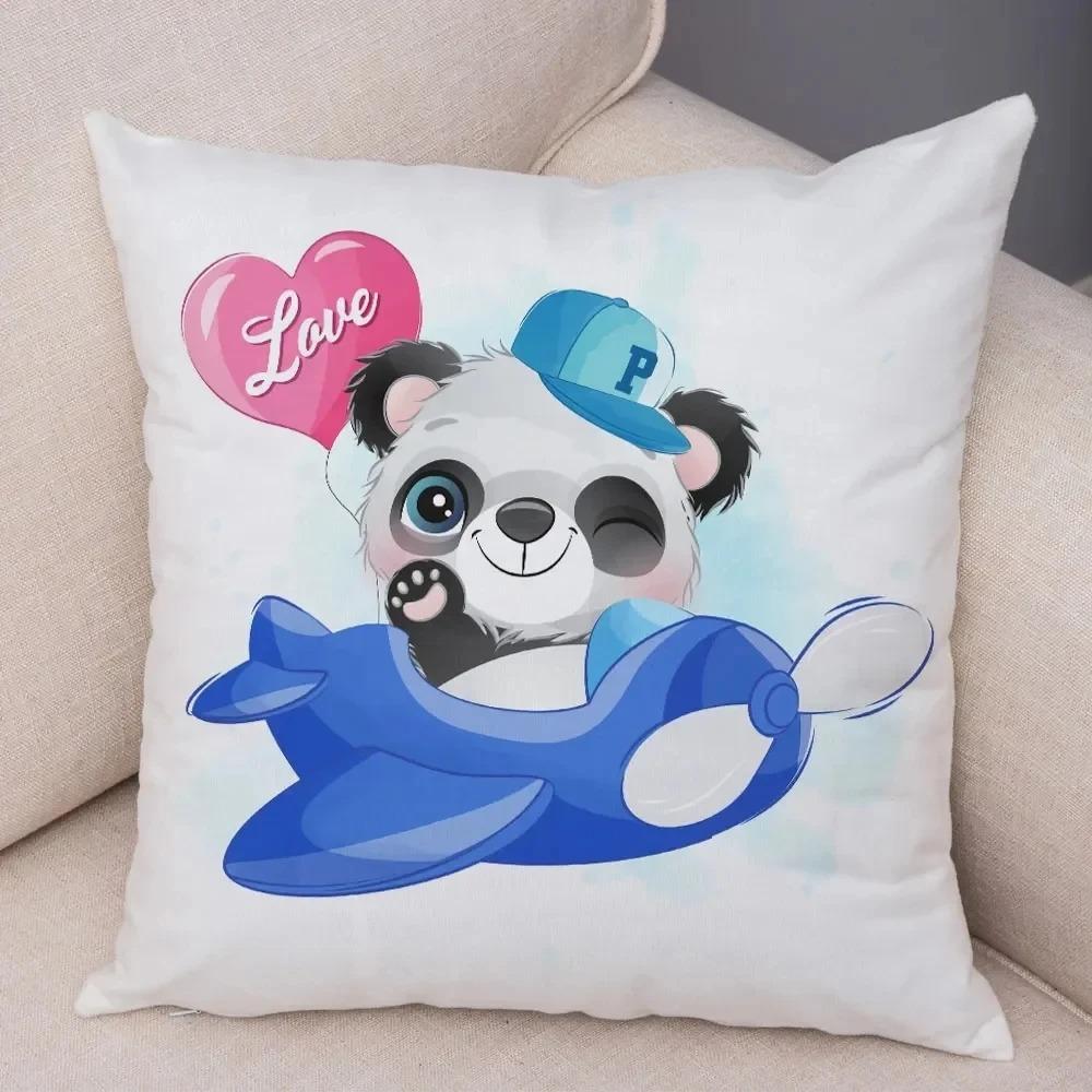 Kreslený Čínský Panda Dekorativní Povlak na Polštář Ozdoby do Auta Kancelář Obývací Pokoj Pohovka Domácí Povlak na Polštář
