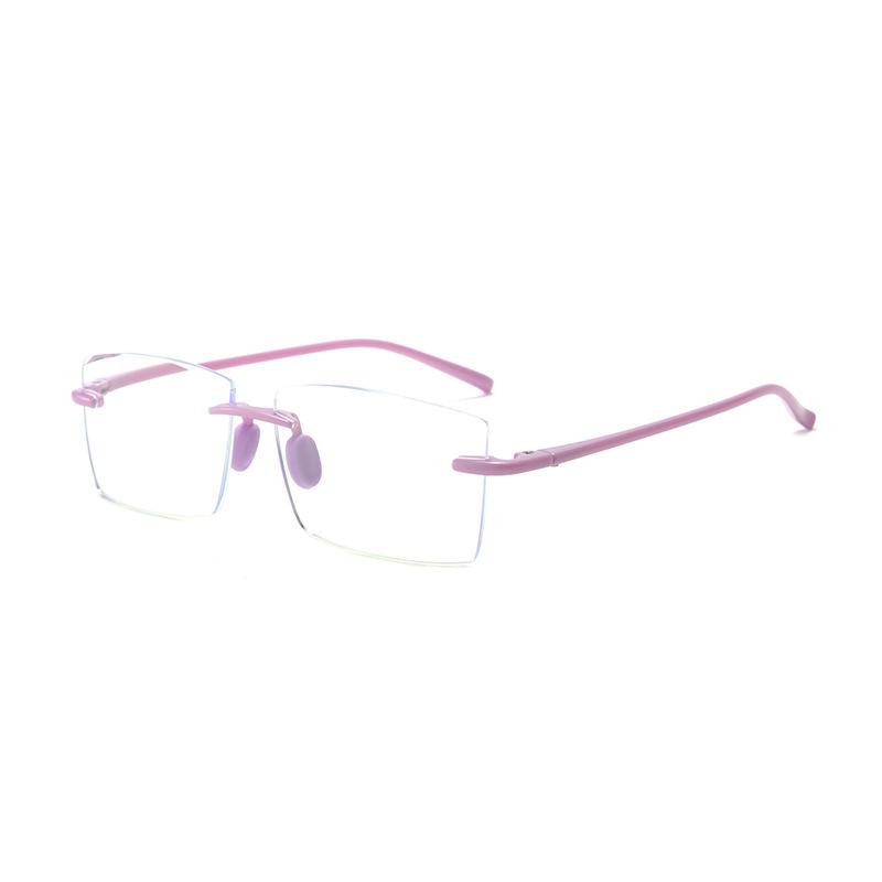 Glasses Rimless Reading Glasses Diamond Small Fresh Men'S High Definition Anti-Blue Reading Glasses