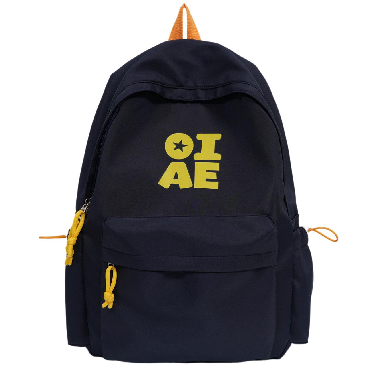 

American Minimalist Large-Capacity Casual Backpack - Versatile Campus Style for Couples, Lightweight for Travel Small without Pendant темно-синий