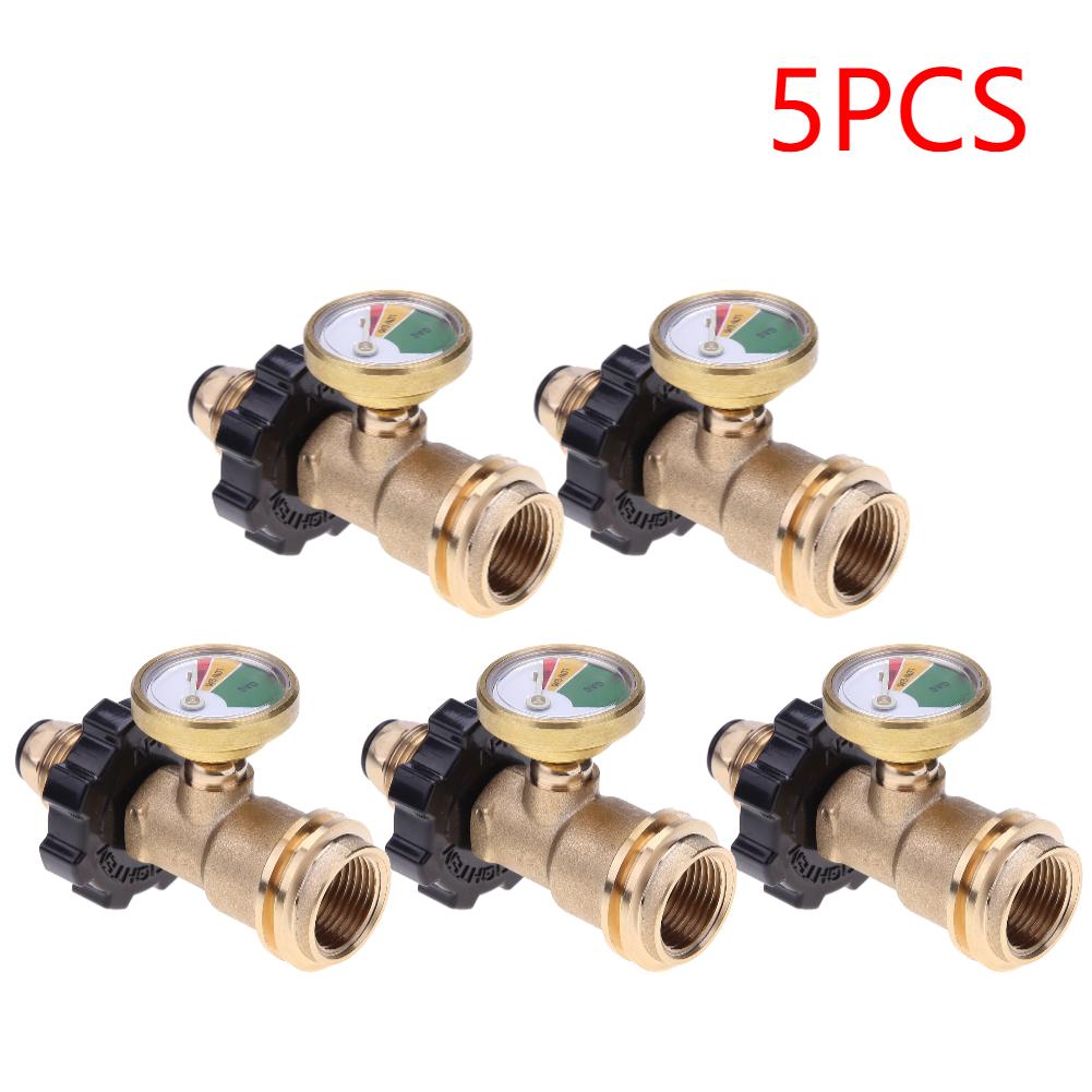 POL Propan Gas Manometer Messgerät Tank Typ1 Propan Tank Adapter Universal Druckmesser Anschluss für QCC1 Eingebauter Leckdetektor