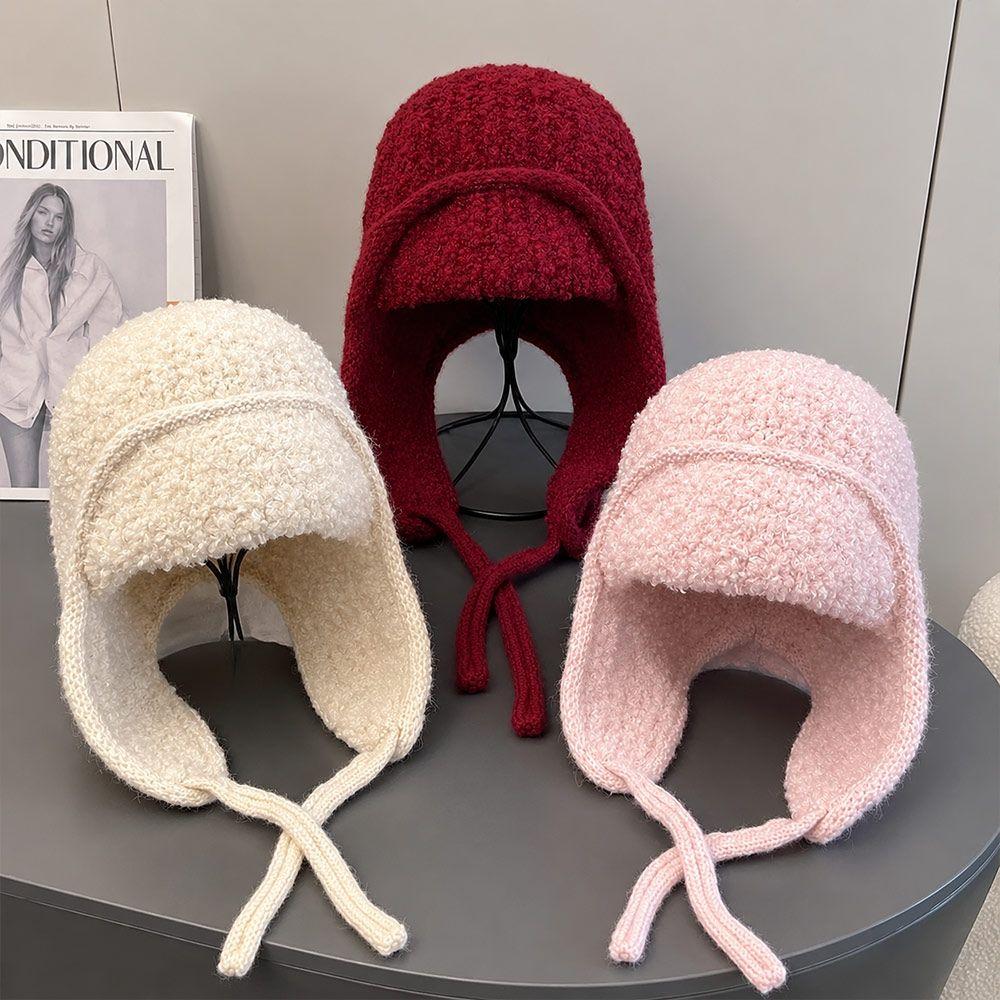 Windproof Knitted Wool Hat Thick Lei Feng Hat Versatile Winter Hat Autumn Winter