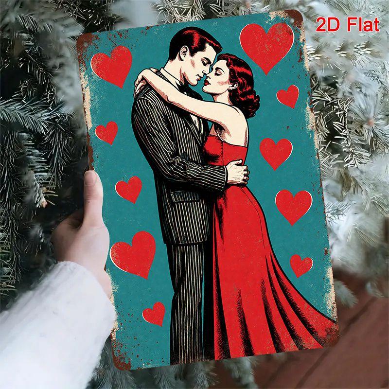 

Vintage Valentine s Day Metal Decorative Painting Gift for Couples Bedroom Living Room Cafe