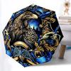 1pc Eagle Castle Raven Fashionable Automatic Opening/Closing Folding Umbrella with 8 Bones, Windproof Portable, Daily Use122