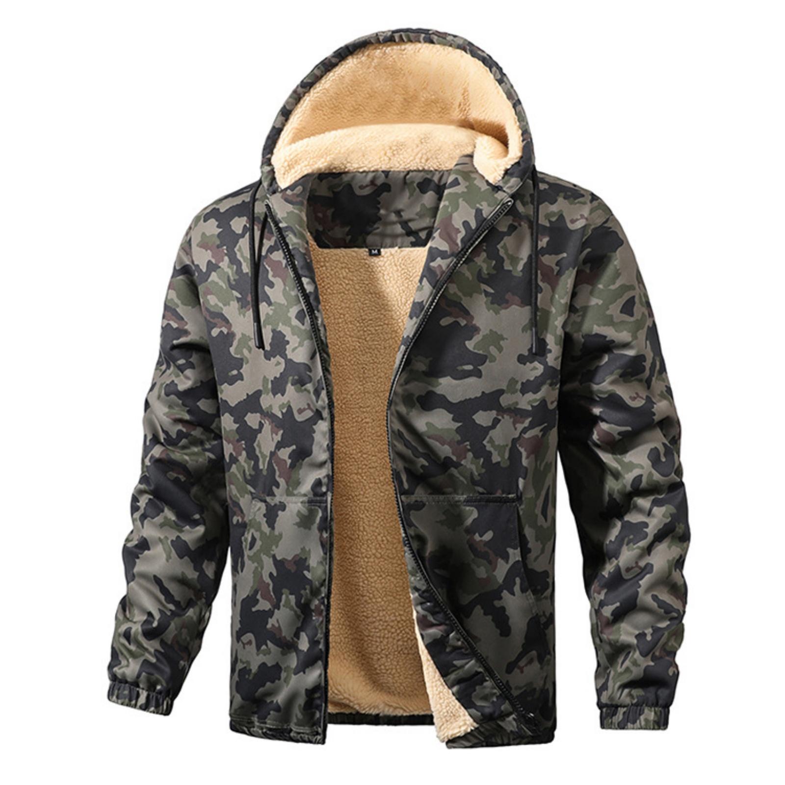 

Мужское повседневное однотонное утолщенное теплое пальто из овчины, мужской кардиган с капюшоном, куртка на молнии для занятий спортом на открытом воздухе M