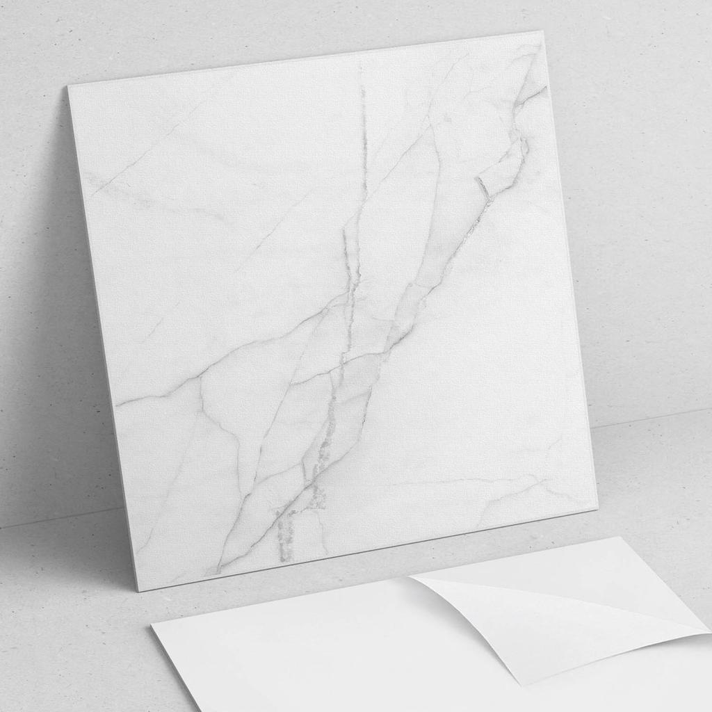 Komplet Kafelków Pcv Z Dekorem Do Kuchni Lub Łazienki Elegancki Wzór Marmuru 4X50X50 Cm