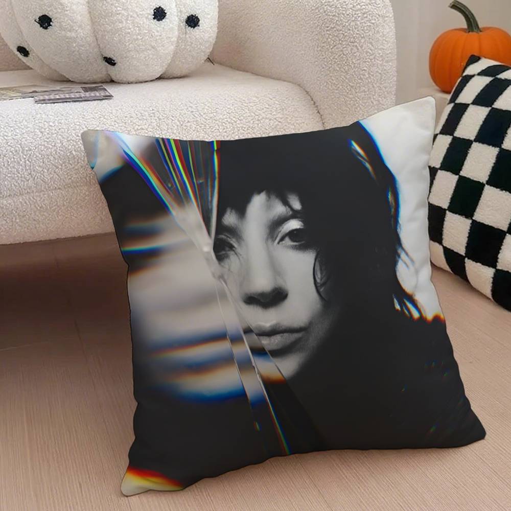 Singer L-Lady Gaga Mayhem Pillow Case Anti-dustmite Pillowcase Invisible Zipper Silky Short Plush Sofa Cushion Cover