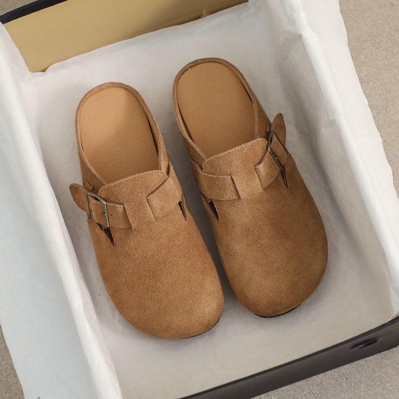 Women s Plus Size Birkenstock 2026 Suede Slip-on Flats - Retro Casual, Closed-Toe for Spring & Autumn Size 41