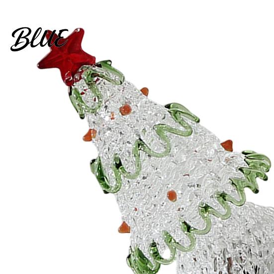 Glasornament für Bürotisch Handgefertigt Weihnachtsbaum Beleuchtete Figur Mini Leuchtend Weihnachten Einzigartige Feiertags-Sammlerstücke Nachtlicht Kunst Tischplatte