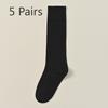 5 Pairs of Female Spring and Autumn Pure Cotton No Trace But Knee Long Leg Socks