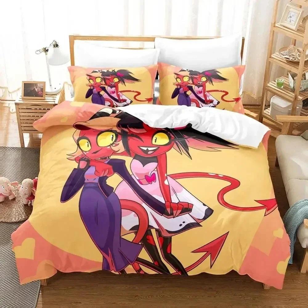 New 3D Print Hazbin Moxxie Hotel Bedding Set Bedroom Soft Modern Bedspreads Comefortable Duvet Cover Quilt Cover And Pillowcase