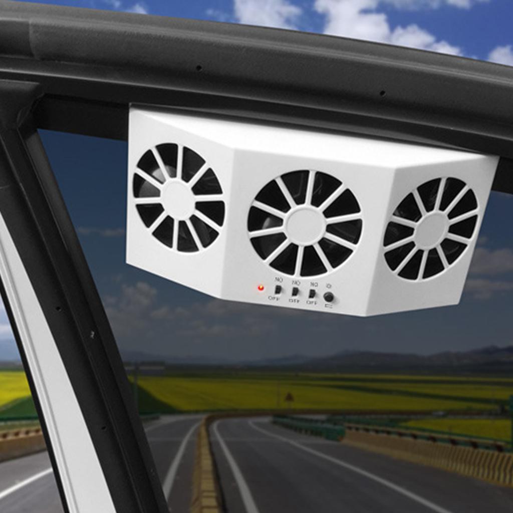 3 Head Coolers Car Fan USB/Solar Energy Cooling Vent Exhaust Portable Car Coolers Fan Exhaust Fan Car Radiator