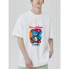 Black T Shirt With Colorful Teddy Bear And Brooklym Text Graphic For Casual Wear
