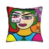 Picasso Funky Abstract Mona Lisa Woman Art Face Throw Pillow Cover Polyester Throw Pillow Cushion Covers