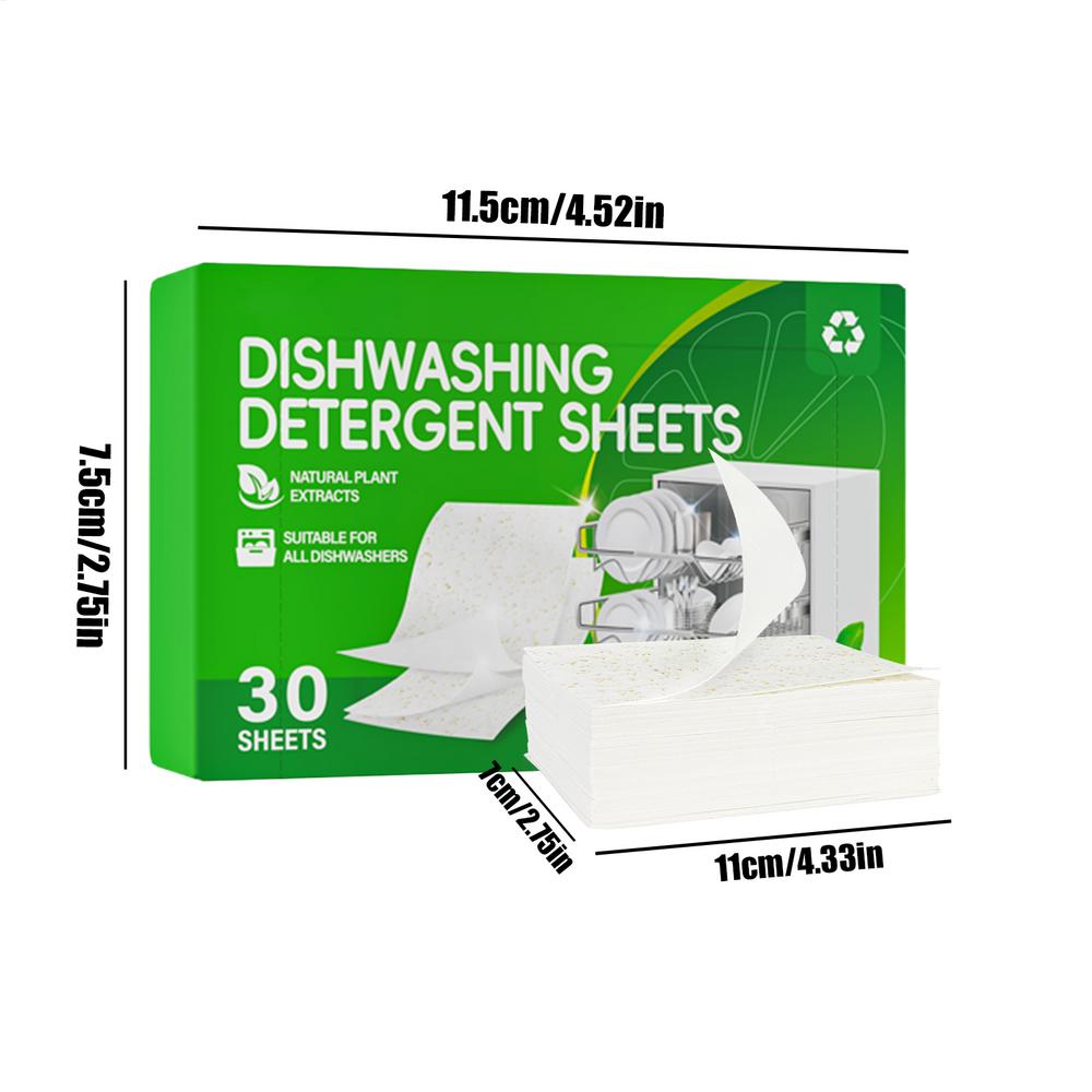 

30 pcs Dishwasher Detergent Sheets Oil Stain Dissolving Grease Remover Cleaning Tablets For Kitchen Tableware Bowls Chopsticks Others
