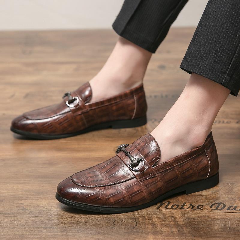 New Men's Fashion INS British Style Casual Leather Shoes Driving Wedding Shoes Loafers