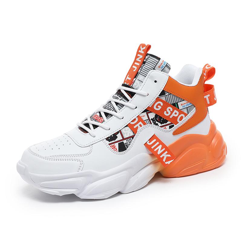 High top herren schuhe herbst jugend leder stoßdämpfende basketball sport schuhe sport leben freizeit atmungsaktive laufschuhe
