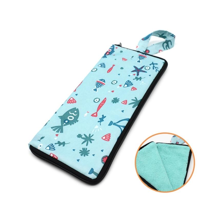 2Pcs Quick Dry Umbrella Cover Foldable Waterproof Protectors Water Absorbent Carrying Case with Zippers for Wet Umbrella