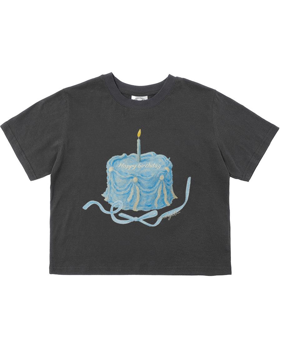 Match Glove Blue Cake Crop Top (Dark Gray) Wh/Free