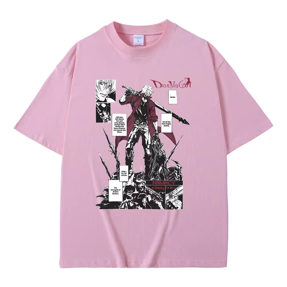 Hip Hop Cotton Game Vergil Dmc Oversize TShirt Devil May Cry for Men Women Tops Streetwear Summer Tee Game Enthusiast Fan Shirt