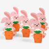10Pcs Cute Bunny Rabbit Carrot Paper Cookie Candy Box Gift Packing Boxes For Kids Birthday Baby Shower Happy Easter Party Decor