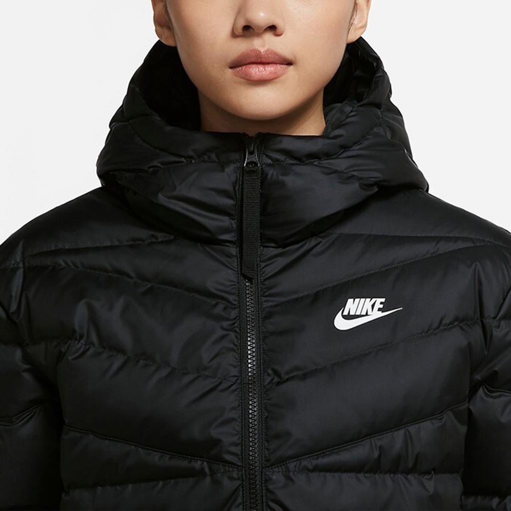 Nike Sports Casual Warm Hooded Down Jacket Winter Women Jacket Black DH4074-010