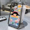 Cartoon pigtails girl for iPhone17 mobile phone case Apple 15promax fine hole soft case 16/14x