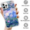 Water Lilies Aesthetic Phone Case Compatible with iPhone 16 Pro, Vintage Oil Painting Art Phone Case for iPhone 16 Pro, Cool Trendy TPU Bumper Case