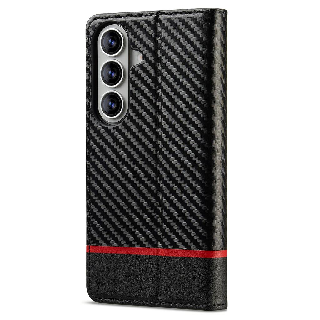 LC.IMEEKE For Samsung Galaxy S26/S26 Pro Wallet Case Carbon Fiber Texture Leather Phone Cover