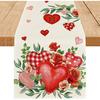 Liefde Hart Bloemen Fijne Valentijnsdag Tafelkleed Seizoensgebonden Keuken Eettafel Decoratie Vlag Huisfeest Decor 13x72 inch -A 13x72 inch
