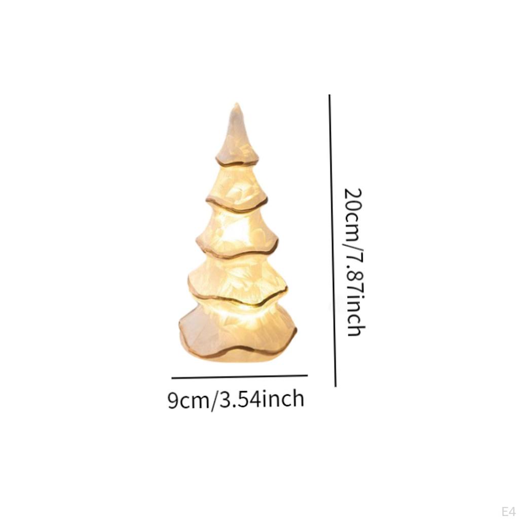 Beleuchtete Glas Tischplatte Künstliche Weihnachten Baum Dekoration Ornament Nacht Lampe