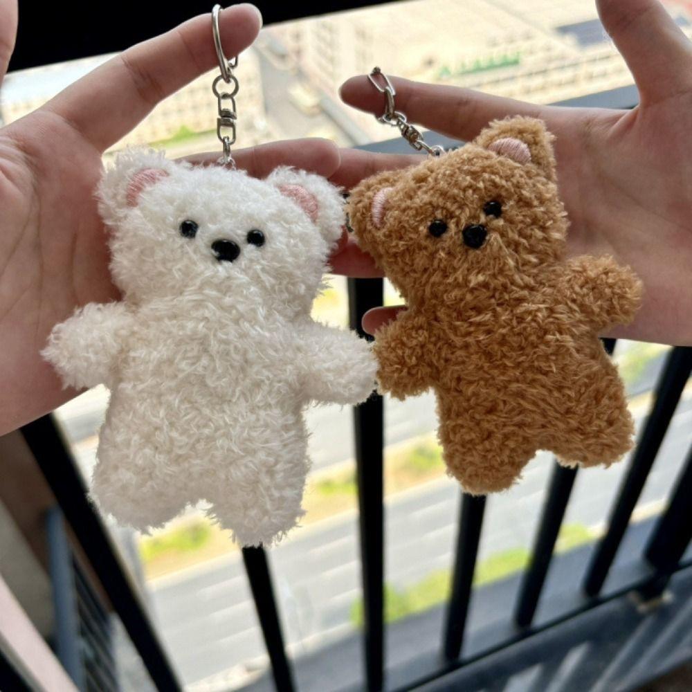 Magnetic Cartoon Bear Key Chain Cartoon Bear Plush Pendant Magnetic Bear Pendant  Bag Decor