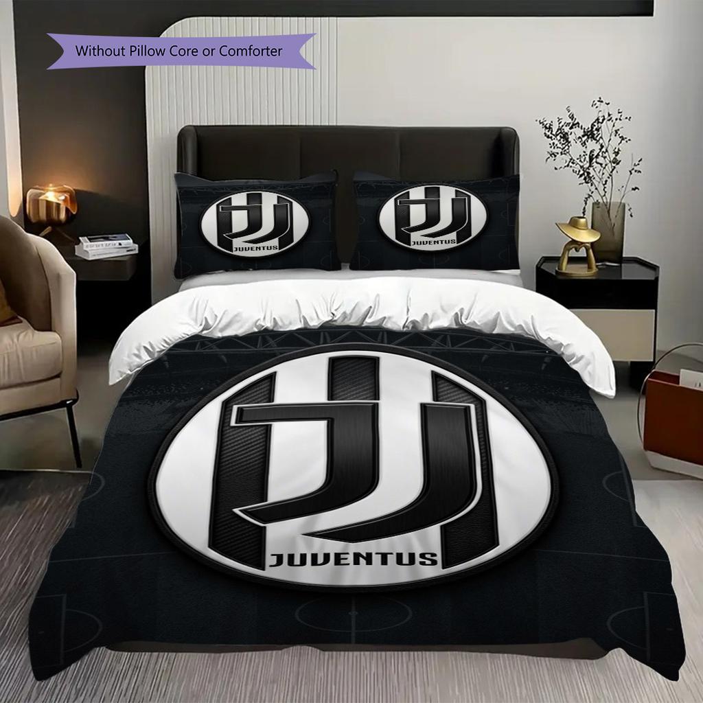 Emblema del Football Club Juventus Set da tre pezzi (1 * copripiumino + 2 * federa, senza nucleo) Copripiumino e federa Morbido e confortevole
