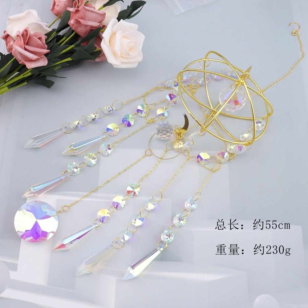 Natural Marbler Moon Crystal Wind Chime With Handcrafted Style For Home Decor