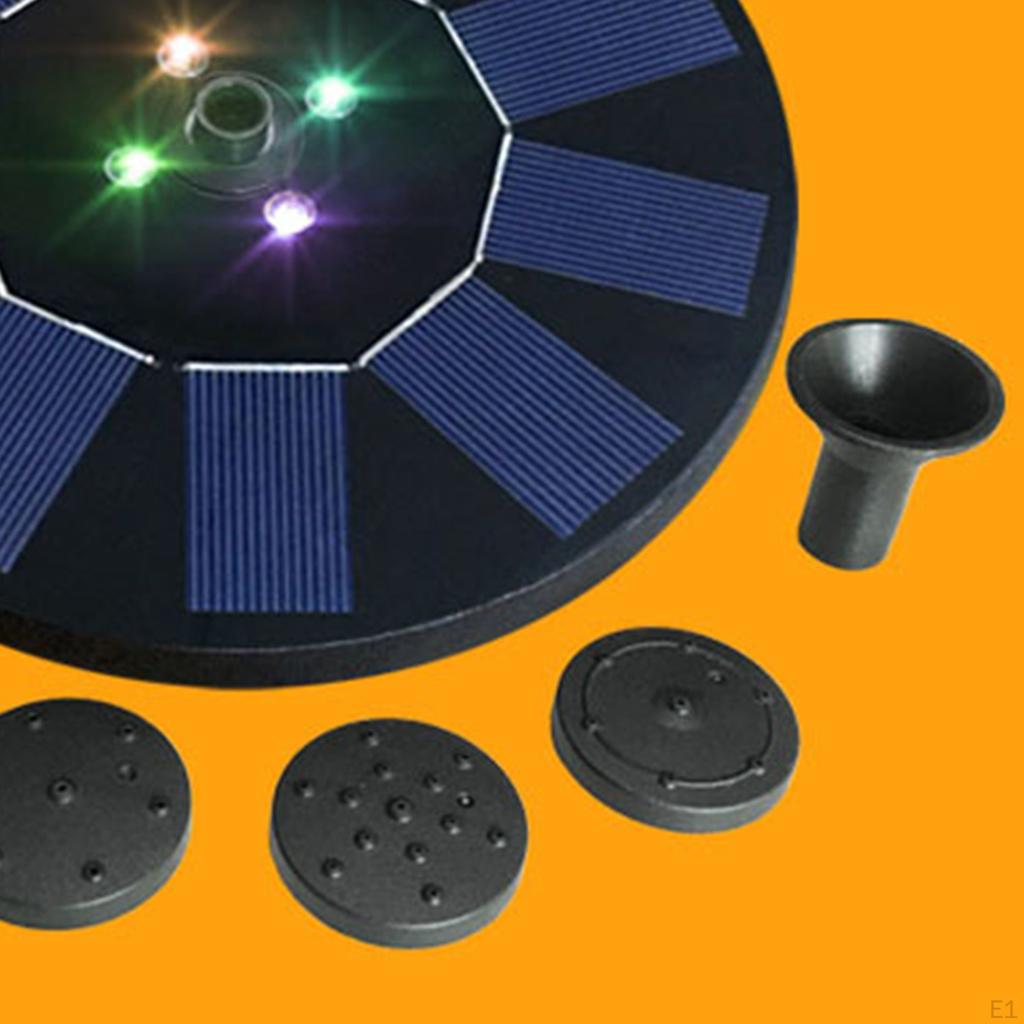 Circle Floating Fountain Pump with 5 Nozzle Colorful Lights for Garden Pool Aquarium Patio